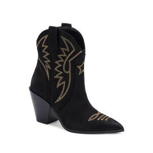 DOLCE VITA Womens Black Pull Tabs Ginni Almond Leather Western Boot 7.5 M
